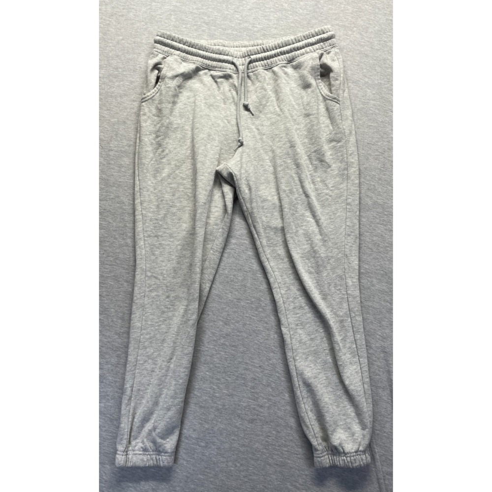 Just Be Sweatpants Womens 1X Heather Gray Fleece Lined Elastic Drawstring Waist